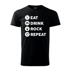 Pánské triko - Eat, Drink, Rock, Repeat